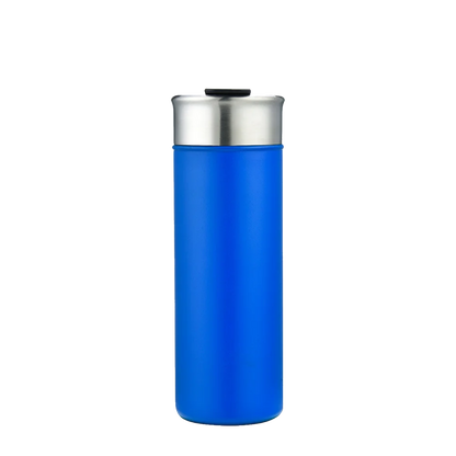 Front customization side of the Custom Branding Vacuum Insulated Tall Bottle 18 oz in Frosted Blue 