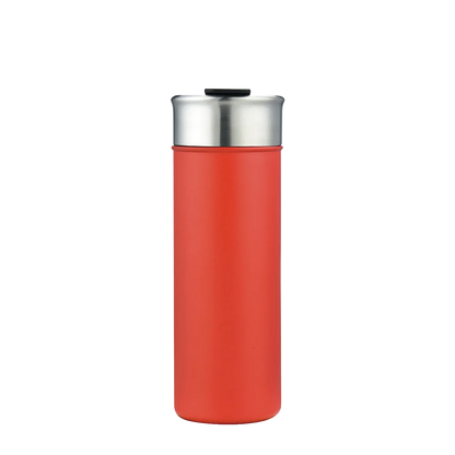 Front customization side of the Custom Branding Vacuum Insulated Tall Bottle 18 oz in Frosted Red 