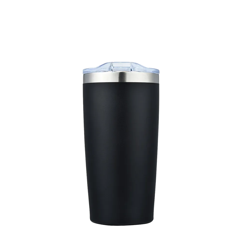 Back customization side of the Custom Branding Vacuum Tumbler 20 oz in Frosted Black 