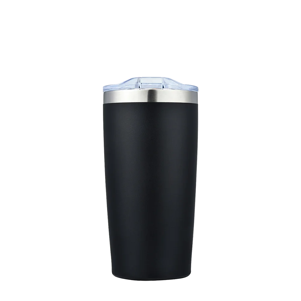 Front customization side of the Custom Branding Vacuum Tumbler 20 oz in Frosted Black 