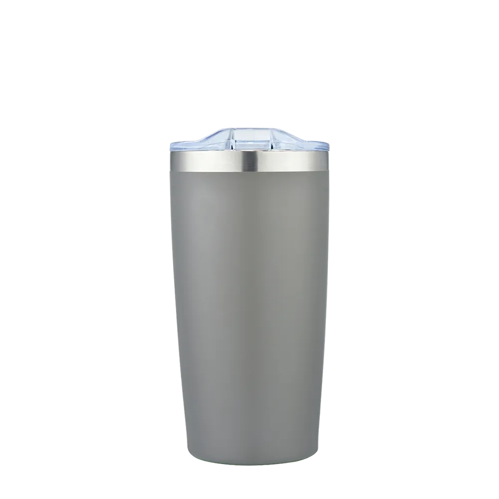 Back customization side of the Custom Branding Vacuum Tumbler 20 oz in Frosted Gray 