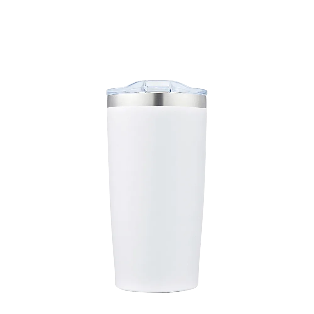 Back customization side of the Custom Branding Vacuum Tumbler 20 oz in Frosted White 