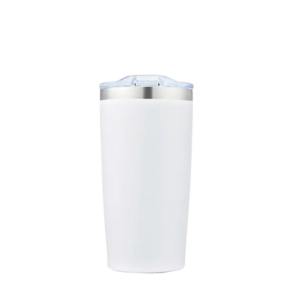 Back customization side of the Custom Branding Vacuum Tumbler 20 oz in Frosted White 