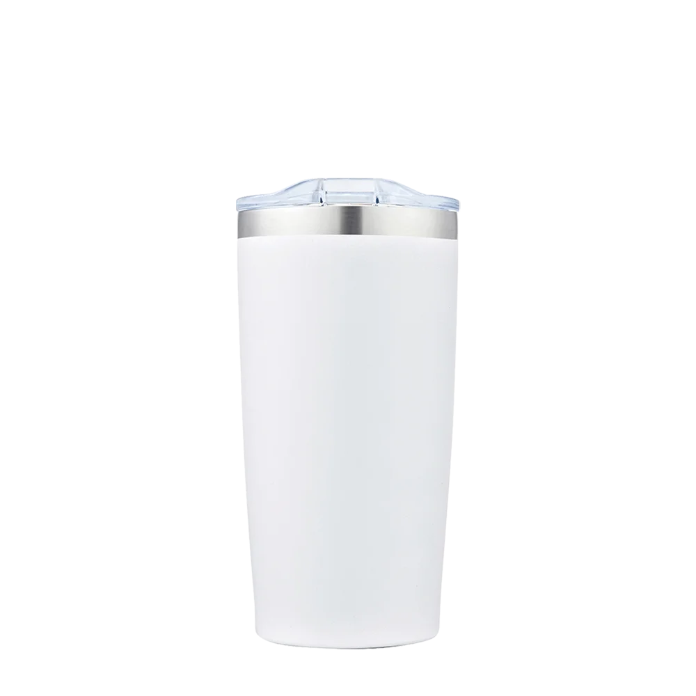 Front customization side of the Custom Branding Vacuum Tumbler 20 oz in Frosted White 