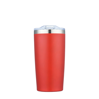 Front customization side of the Custom Branding Vacuum Tumbler 20 oz in Frosted Red 