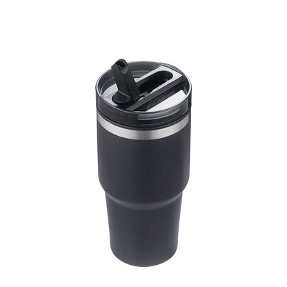 Custom Branding Tumbler with Straw Lid 20 oz in Black 