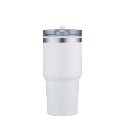 Back customization side of the Custom Branding Tumbler with Straw Lid 20 oz in White 