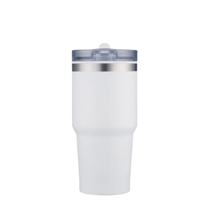 Front customization side of the Custom Branding Tumbler with Straw Lid 20 oz in White 