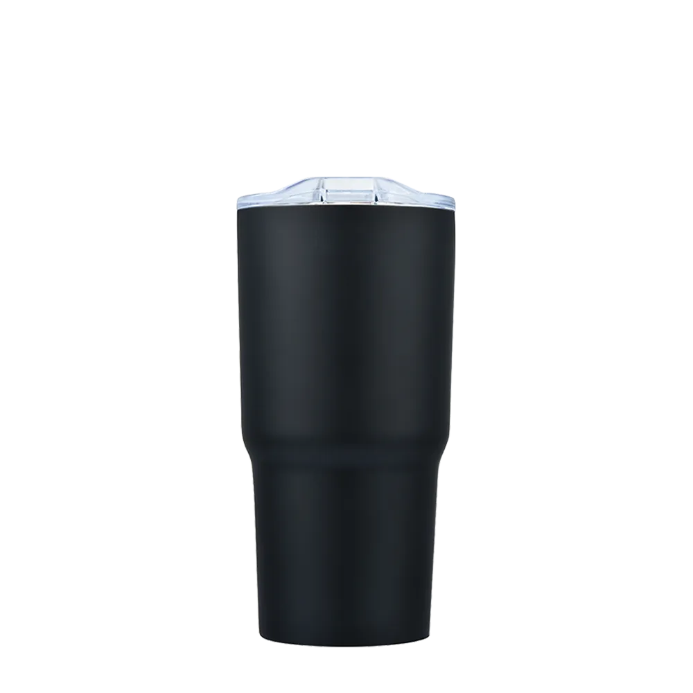 Back customization side of the Custom Branding Tiered Tumbler 20 oz in Black 