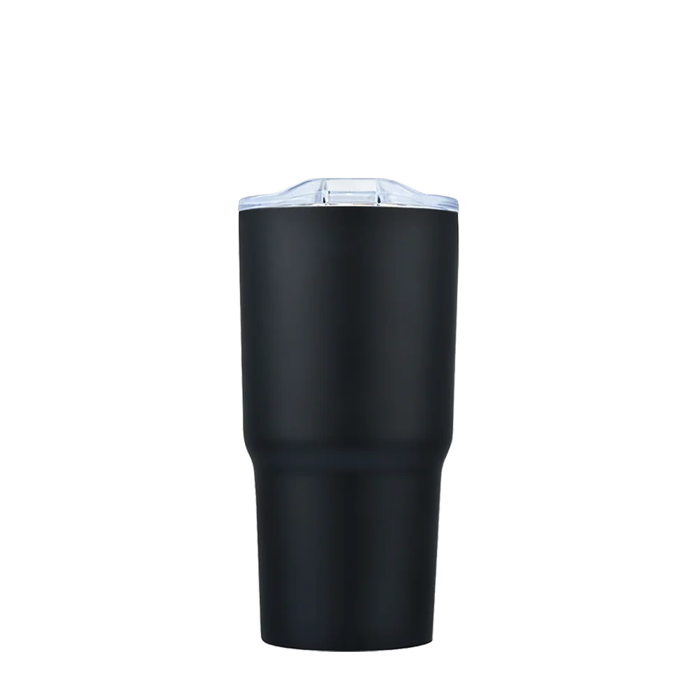 Front customization side of the Custom Branding Tiered Tumbler 20 oz in Black 