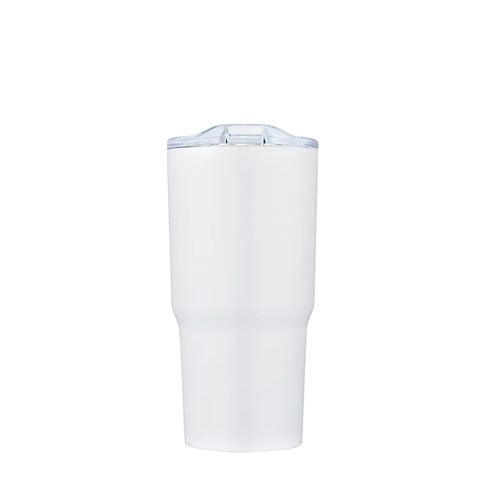 Back customization side of the Custom Branding Tiered Tumbler 20 oz in White 