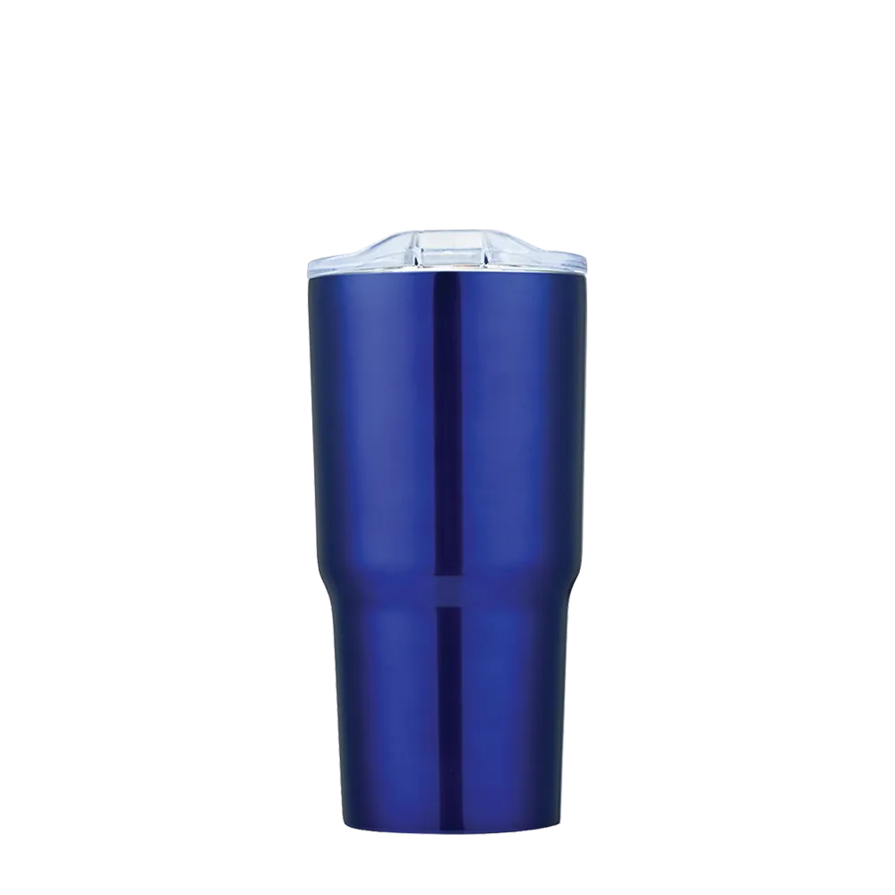 Back customization side of the Custom Branding Tiered Tumbler 20 oz in Navy 
