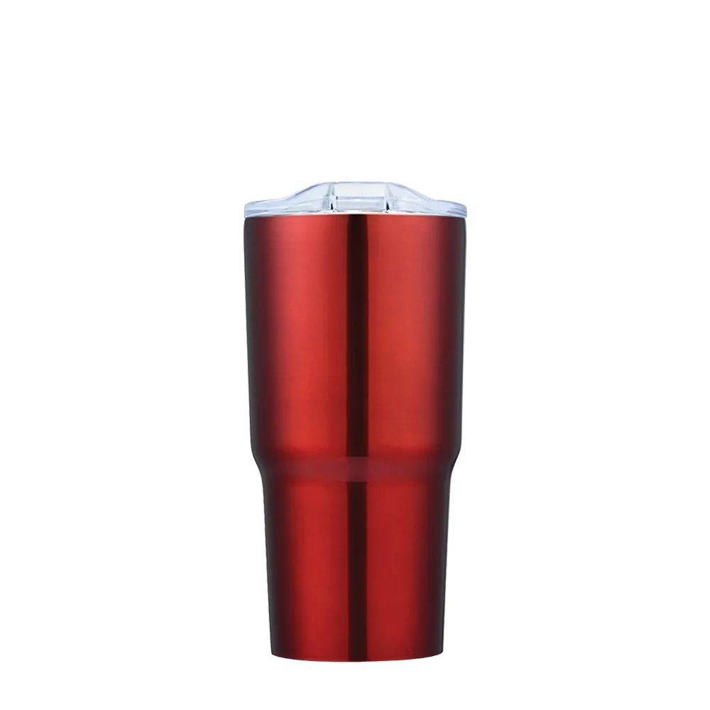 Back customization side of the Custom Branding Tiered Tumbler 20 oz in Red 