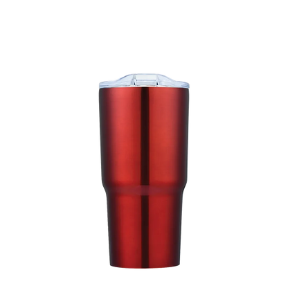 Back customization side of the Custom Branding Tiered Tumbler 20 oz in Red 