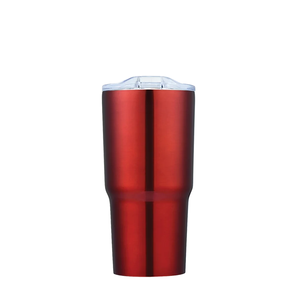 Front customization side of the Custom Branding Tiered Tumbler 20 oz in Red 