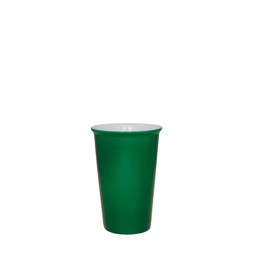Back customization side of the Custom Branding Latte Mug 14 oz in Green 