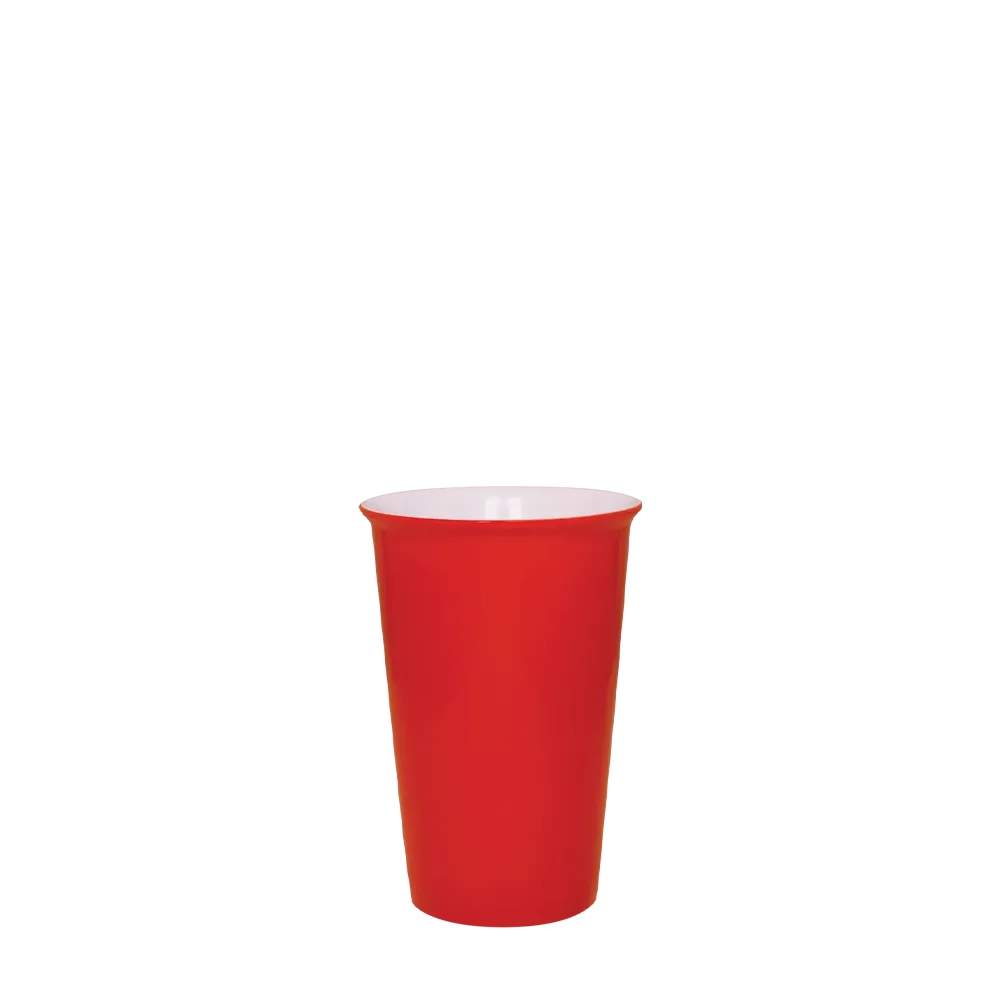 Front customization side of the Custom Branding Latte Mug 14 oz in Red 