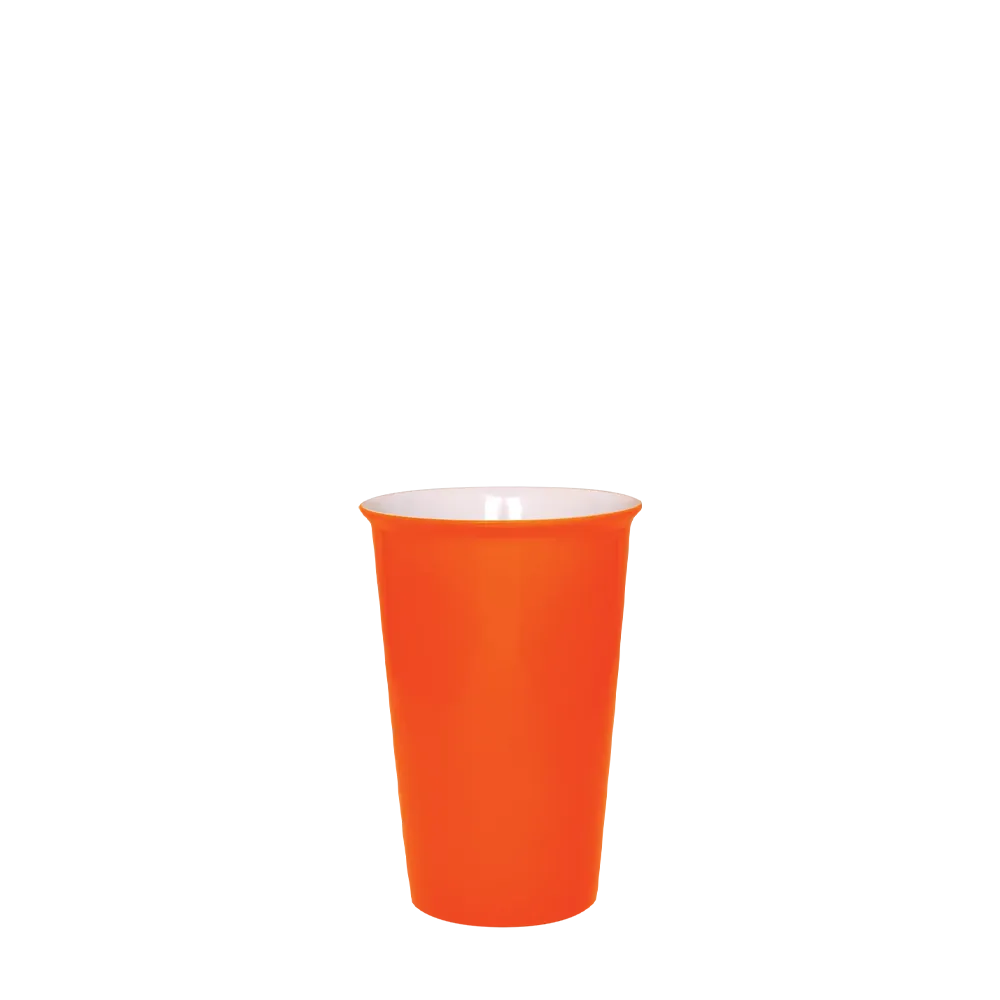 Back customization side of the Custom Branding Latte Mug 14 oz in Orange 