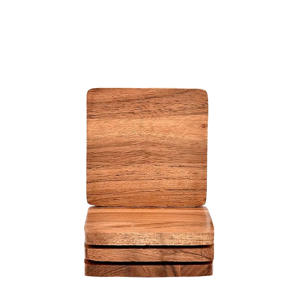 Acacia Wood Square Coasters | Set of 4