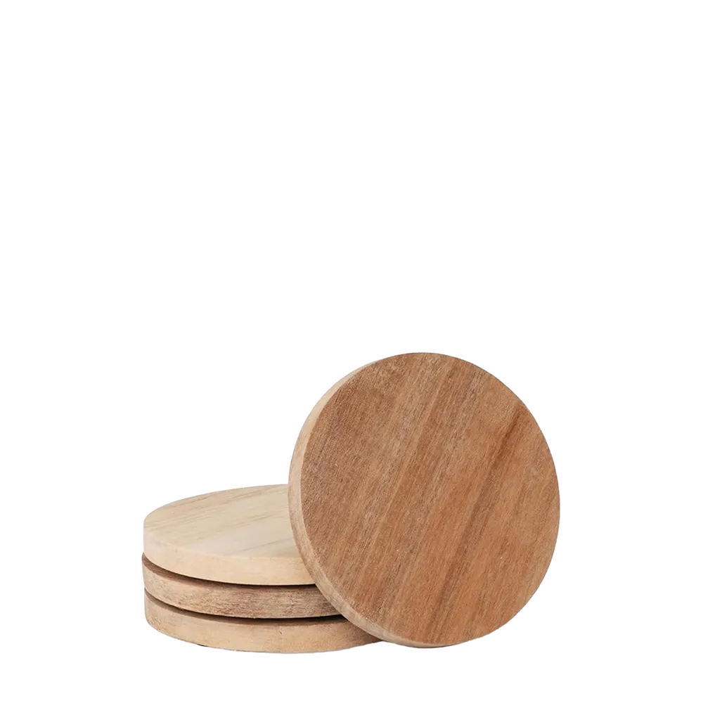 Acacia Wood Round Coasters | Set of 4