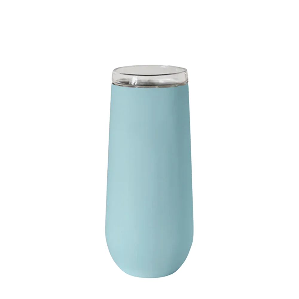Vinglace Glass Lined Champagne Flutes 6 oz Cool Blue 