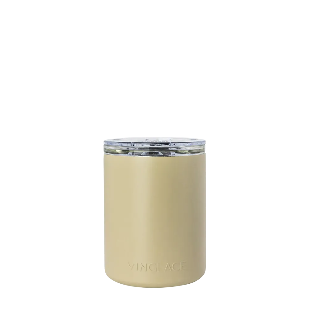 Vinglace Glass Lined Whiskey Glass 12 oz Khaki 