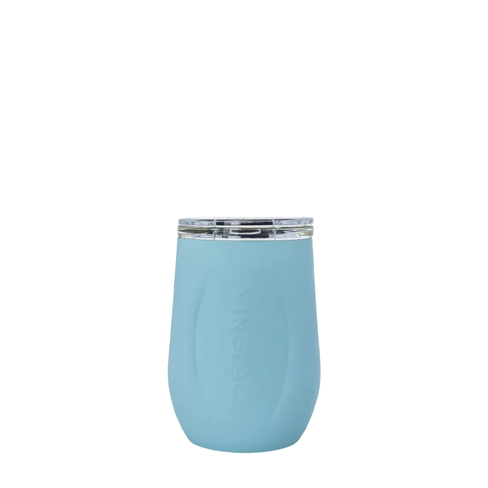 Vinglace Glass Lined Wine Tumbler 10 oz Cool Blue 