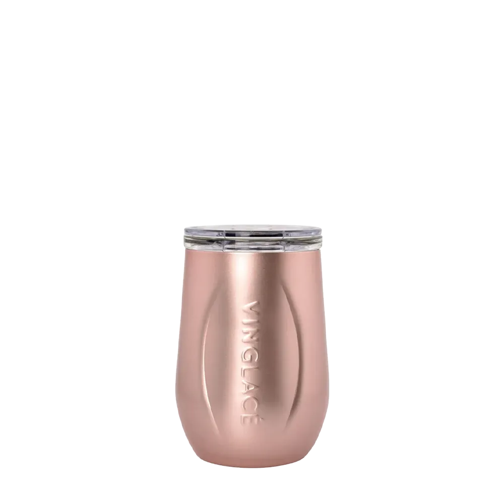 Vinglace Glass Lined Wine Tumbler 10 oz Rose Gold 