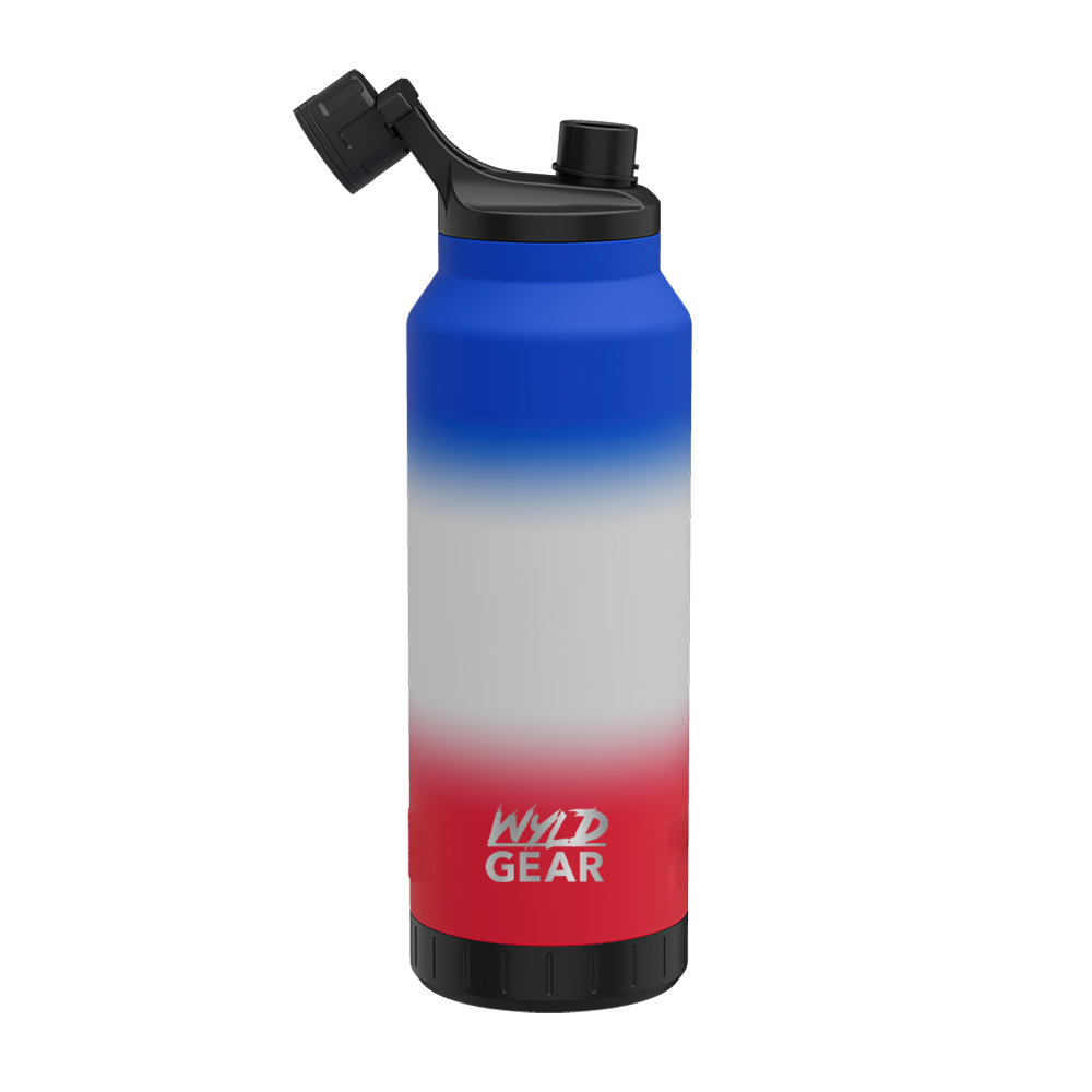 Wyld Gear Wyld Mag Bottle 34oz Red and White and Blue 