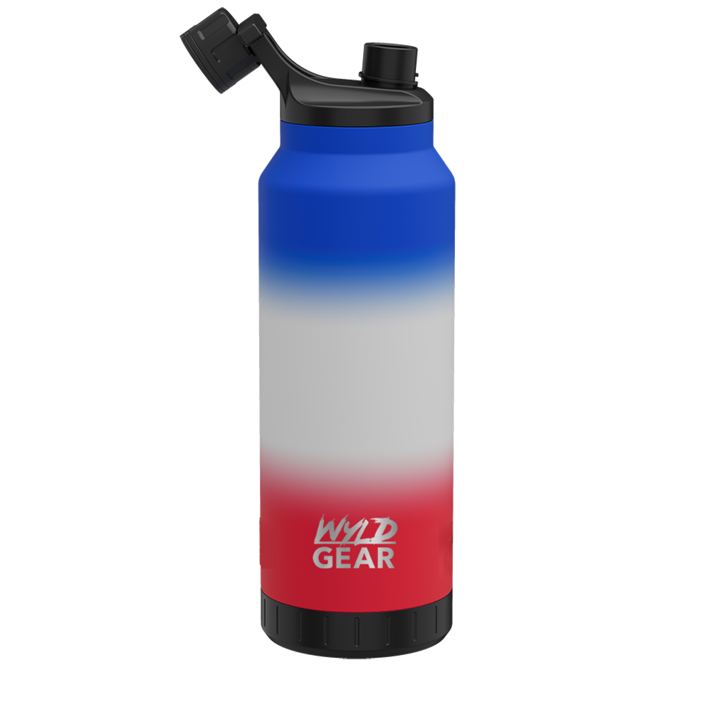 Wyld Gear Wyld Mag Bottle 44 oz Red and White and Blue 