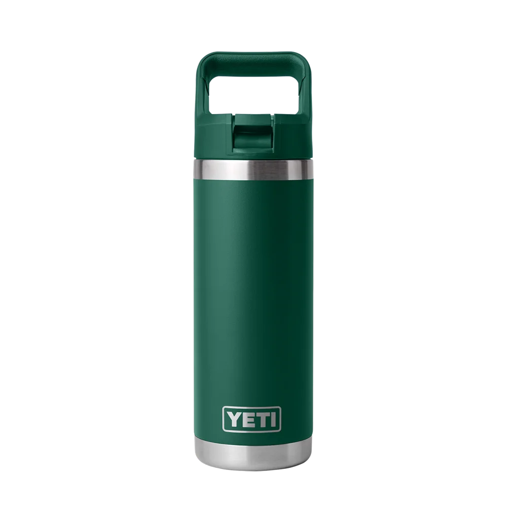 YETI Rambler® Straw Bottle with Color-Matched Straw Lid 18 oz Black Forest Green 