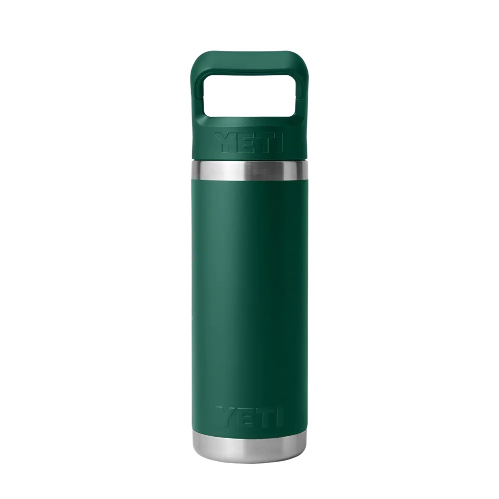 YETI Rambler® Straw Bottle with Color-Matched Straw Lid 18 oz Black Forest Green 