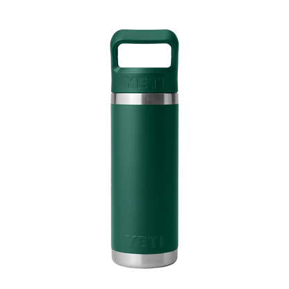 YETI Rambler® Straw Bottle with Color-Matched Straw Lid 18 oz Black Forest Green 