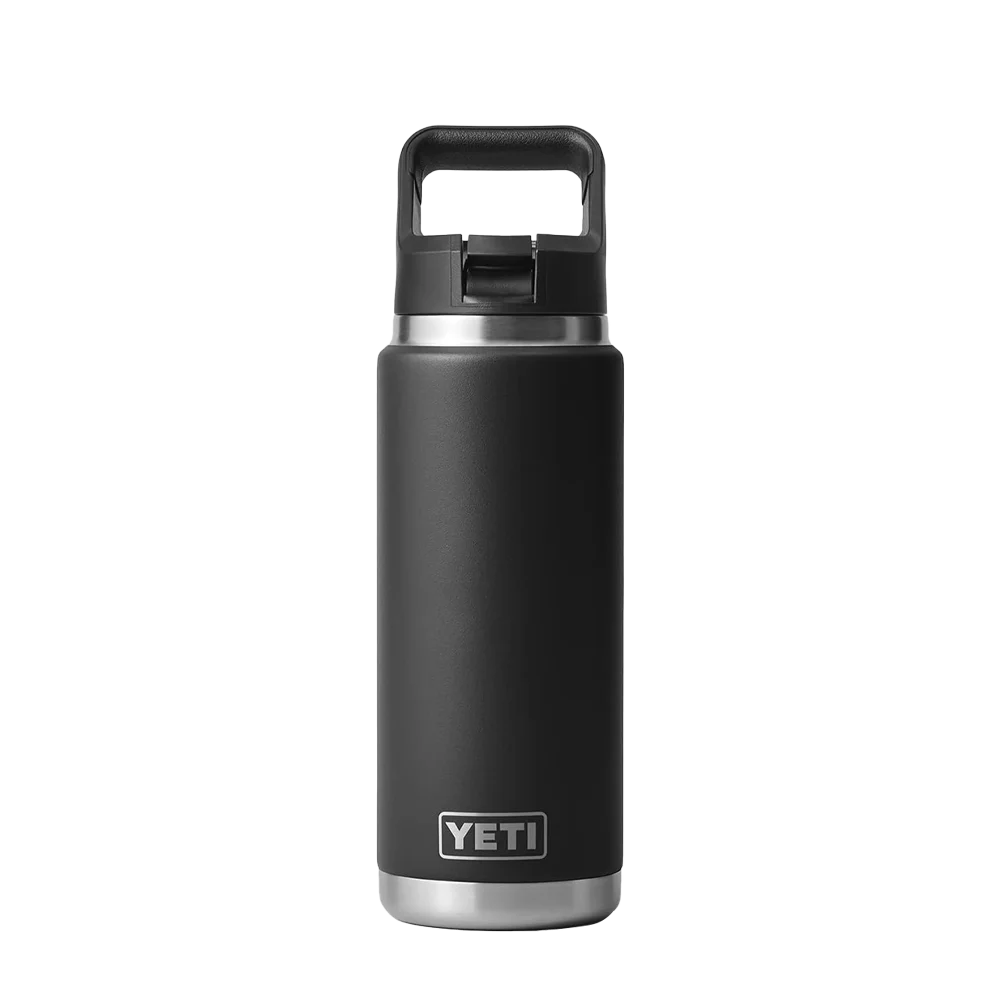 YETI Rambler® Straw Bottle with Color-Matched Straw Lid 26 oz Black 