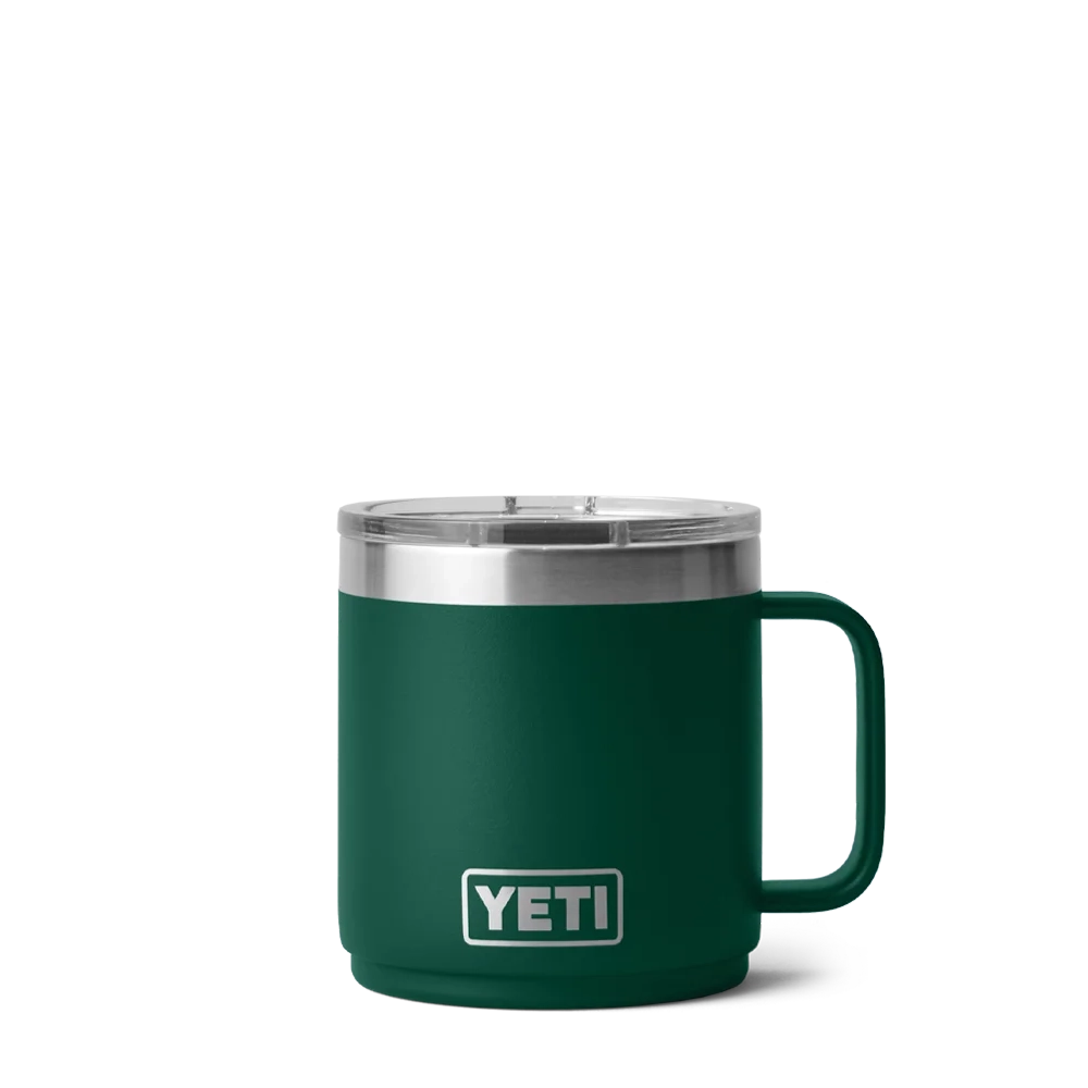 YETI Rambler® Stackable Mug with DuraSip™ Ceramic Liner 10 oz Black Forest Green 