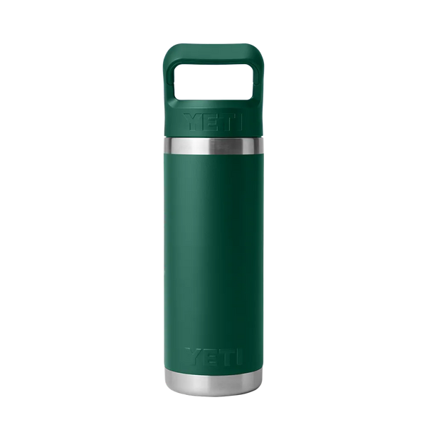 YETI 18 oz Rambler Straw Bottle #color_black-forest-green