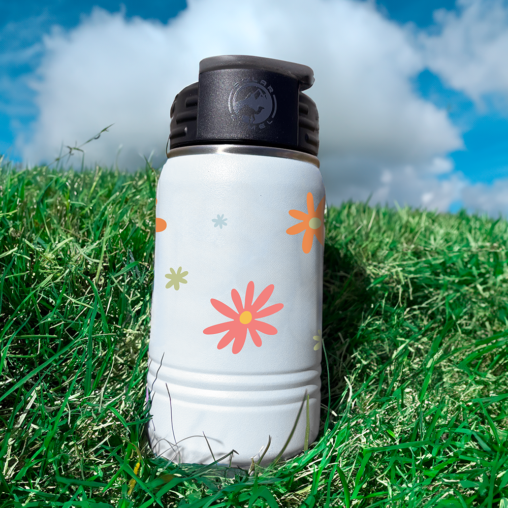 Retro Daisies Wrap Kids Bottle | 12 oz