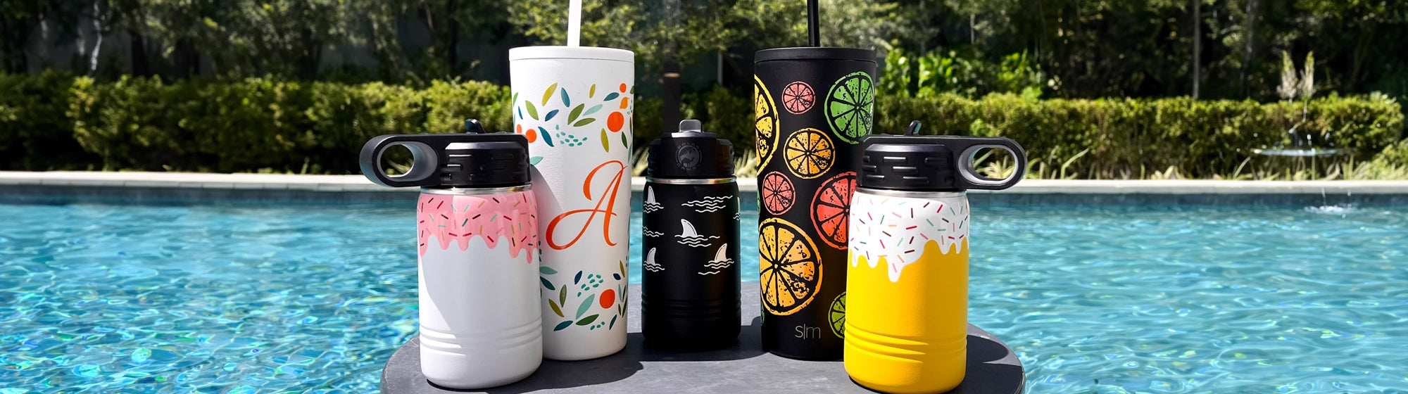 custom summer wrap designs on insulated tumblers and bottles