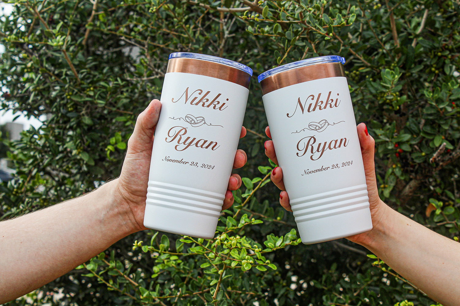 Personalized Gold Wedding Party Tumblers 