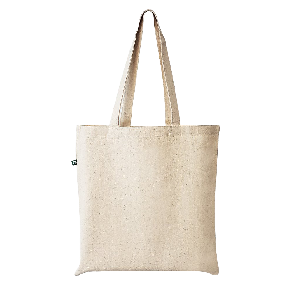 White cotton top tote bag