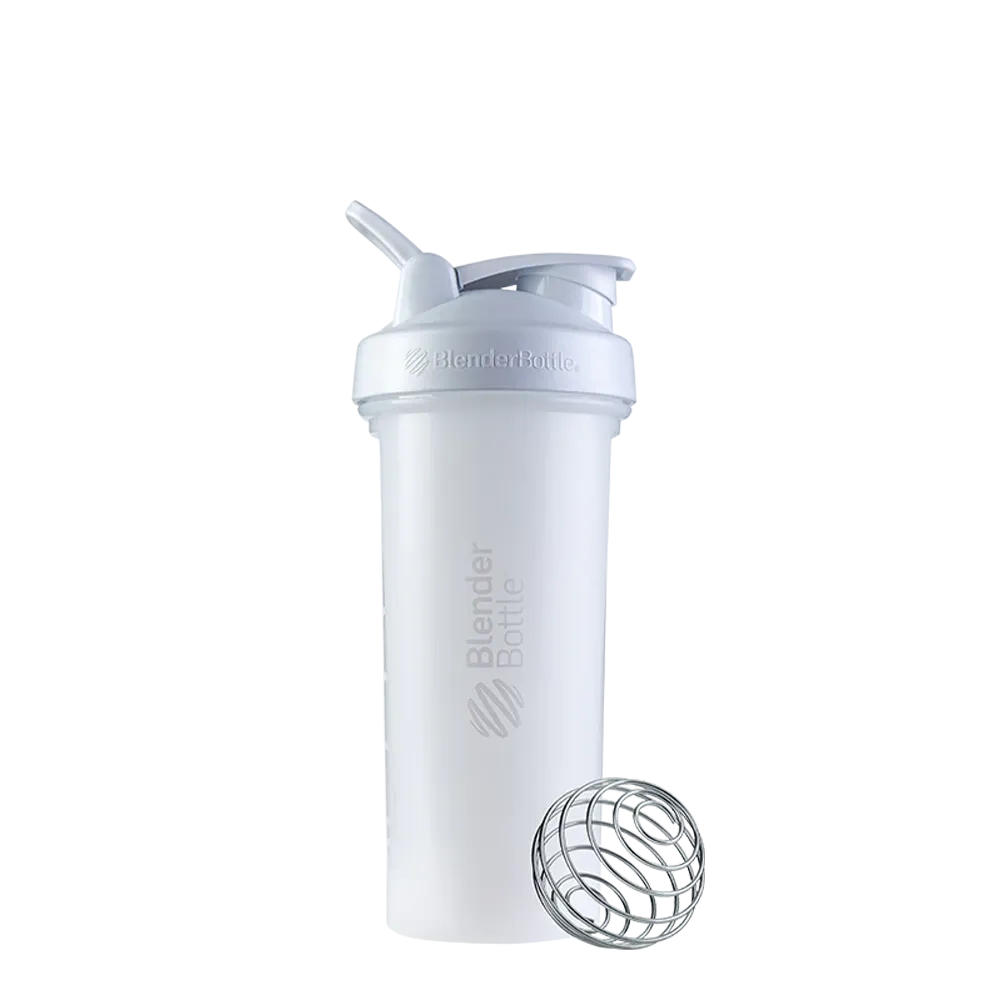 BlenderBottle Classic Shaker Bottle Perfect for Protein Shakes and Pre  Workout, 28-Ounce, Clear/Black/White