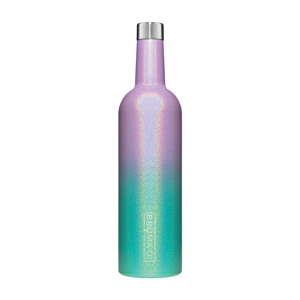 BruMate 25 oz Winesulator Bottle Leak Proof Insulated Glitter Hot