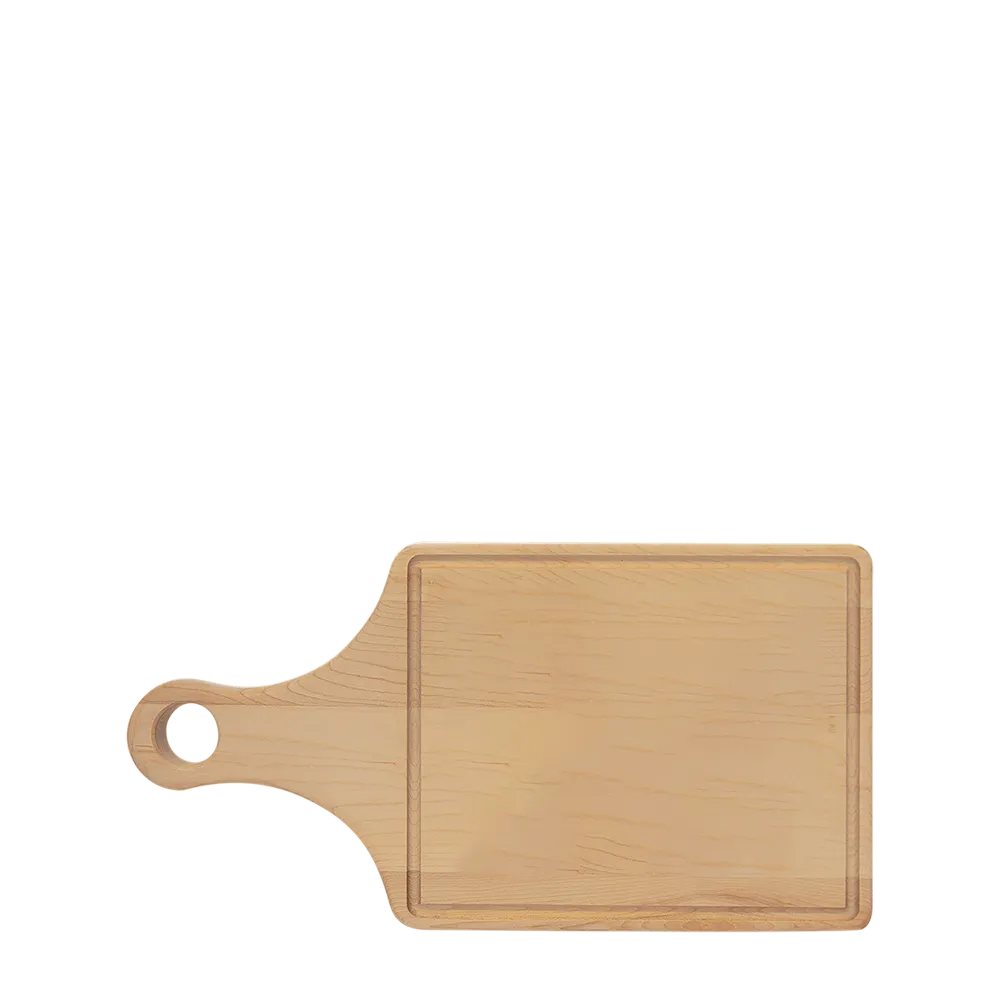 Maple Cutting Board Paddle Shape with Drip Ring 