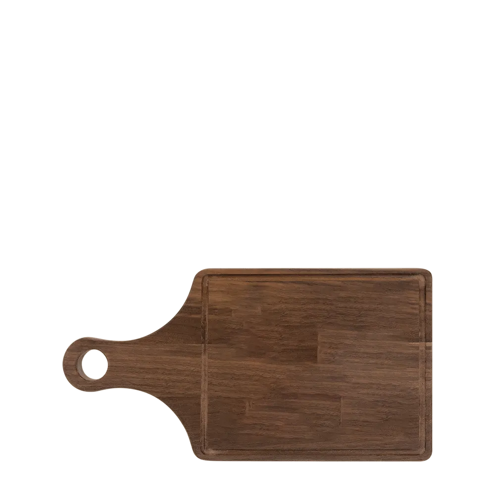 Walnut Cutting Board Paddle Shape with Drip Ring 