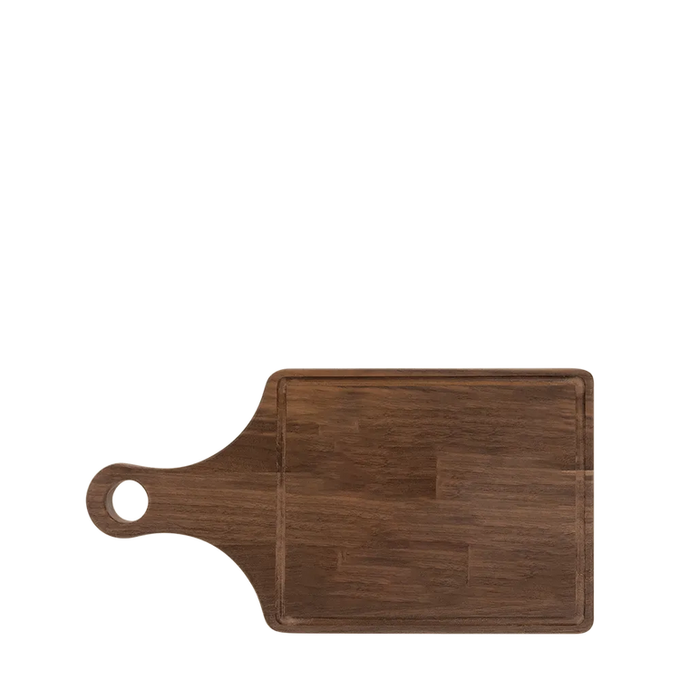 Walnut Cutting Board Paddle Shape with Drip Ring 