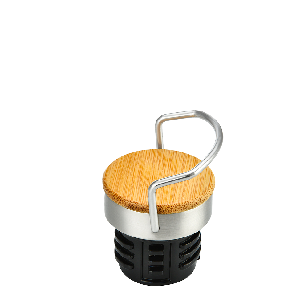 Customized Vacuum Insulated Bottle with Bamboo Top | 22 oz Bottles from Slate 