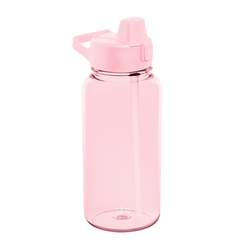 Custom Water Bottle - 32 oz Pink Insulated Water Bottle with Straw
