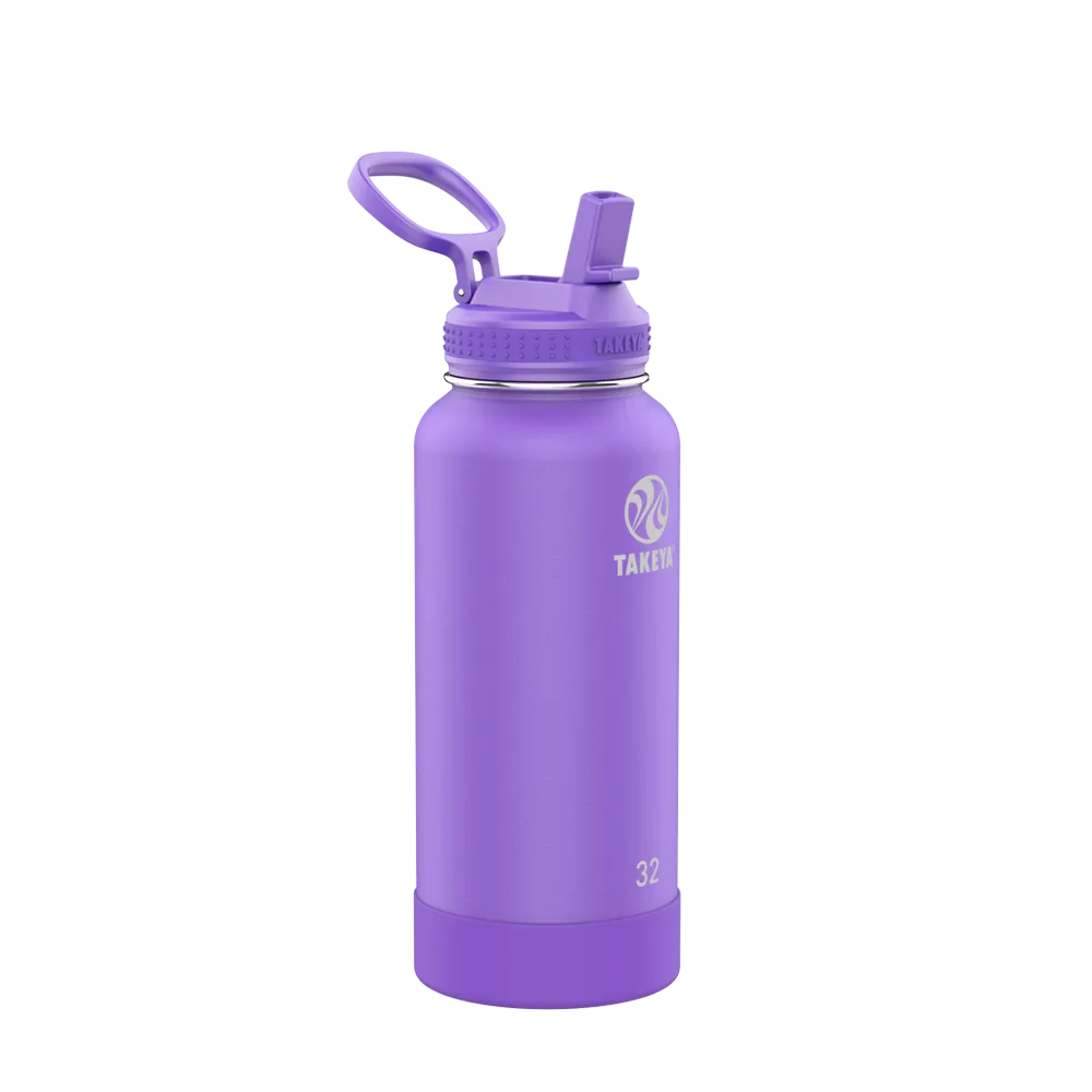 Customized Actives Water Bottle Straw Lid 32 oz Water Bottles from Takeya 