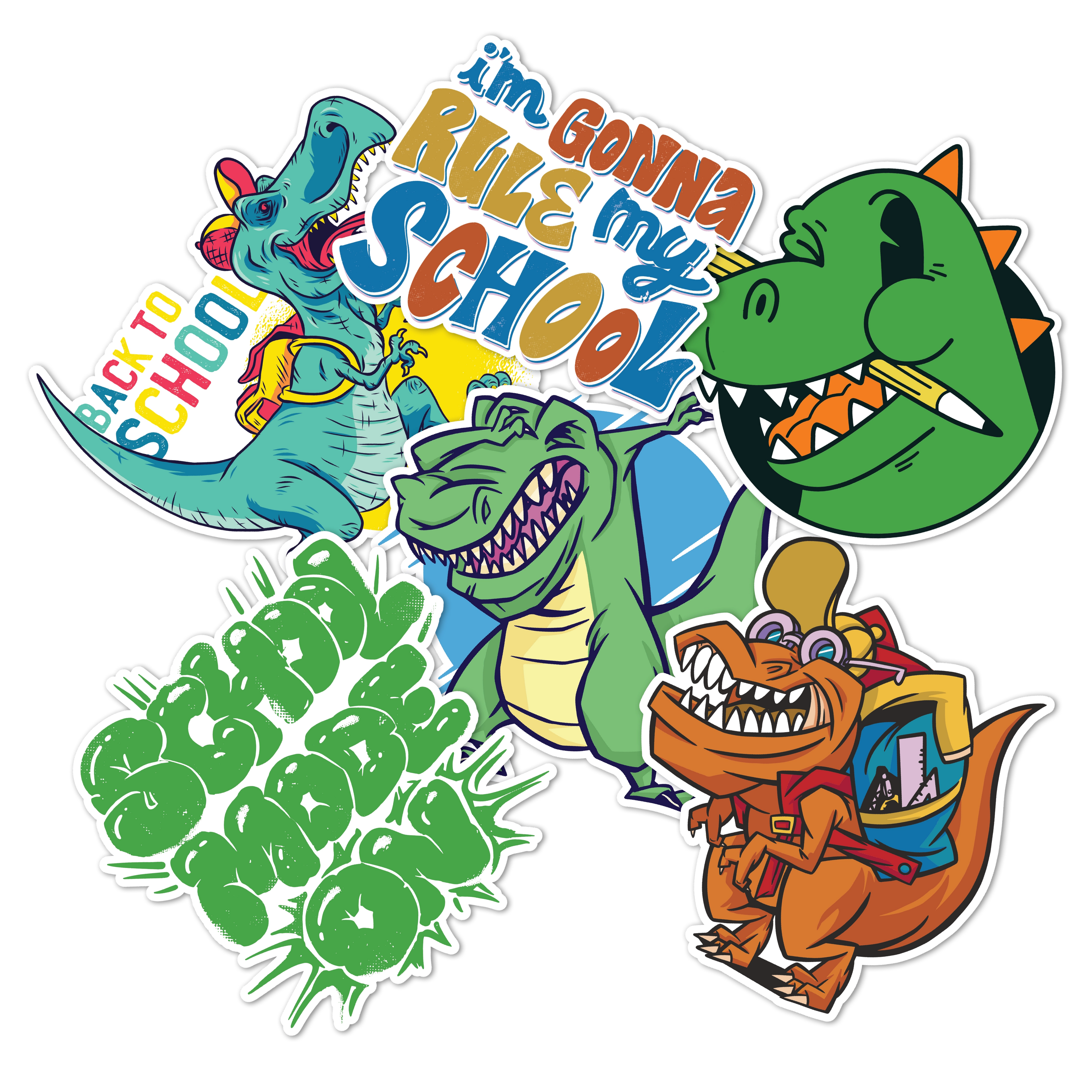 Customized Back To School Dinosaurs Sticker Pack Sticker Pack from Custom Branding 
