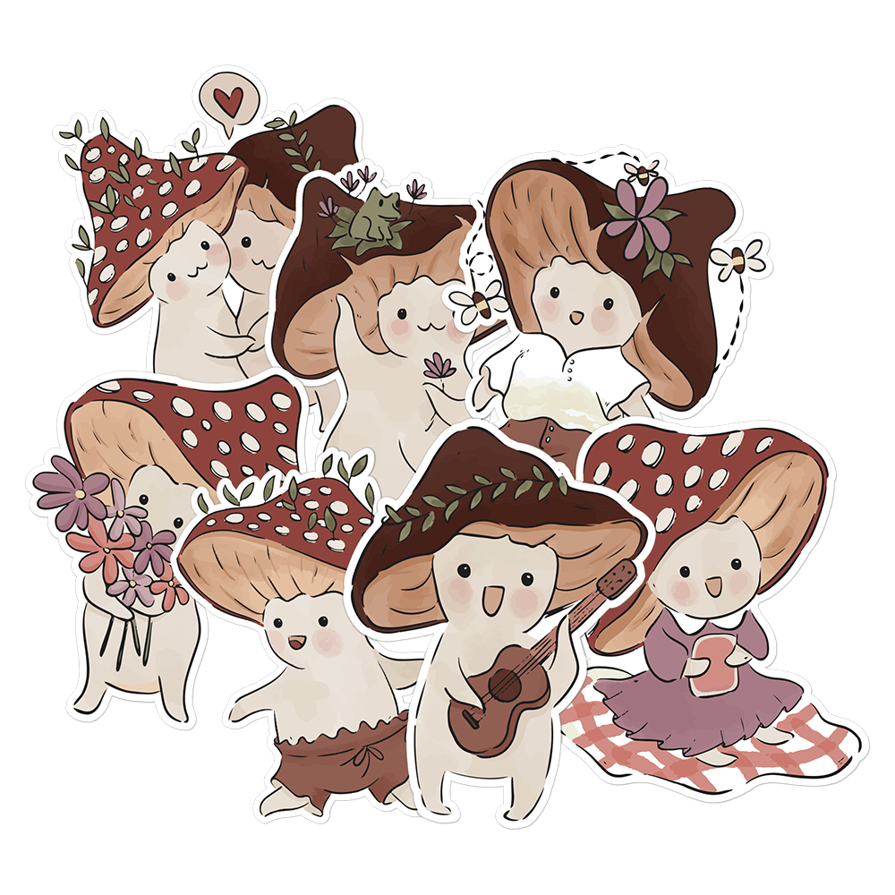 Customized Fairy Mushrooms Sticker Pack Sticker Pack from Custom Branding 